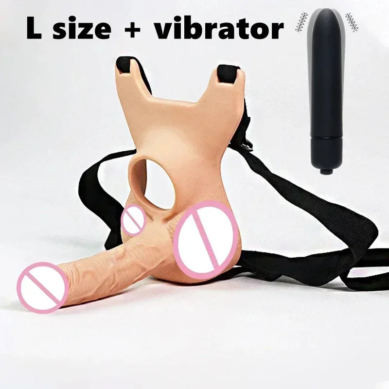 10 Frequency Double Penetration Anal Dildo Butt Vibrator Men Strap On Penis Vagina Plug Adult Sex Toys For Couples