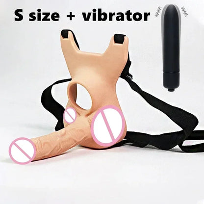 10 Frequency Double Penetration Anal Dildo Butt Vibrator Men Strap On Penis Vagina Plug Adult Sex Toys For Couples