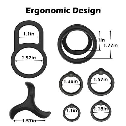 10pcs Cock Ring Set Masturbators For Men Erection Ejaculation Delay Enlargement Extender Penis Sex Toys For Couples Adult Goods