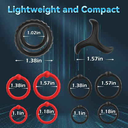 10pcs Cock Ring Set Masturbators For Men Erection Ejaculation Delay Enlargement Extender Penis Sex Toys For Couples Adult Goods