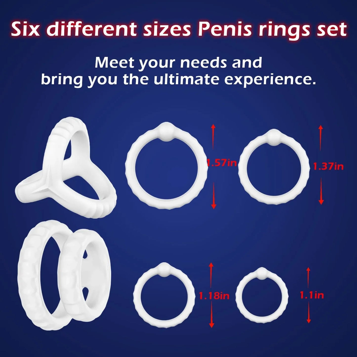 10pcs Cock Ring Set Masturbators For Men Erection Ejaculation Delay Enlargement Extender Penis Sex Toys For Couples Adult Goods