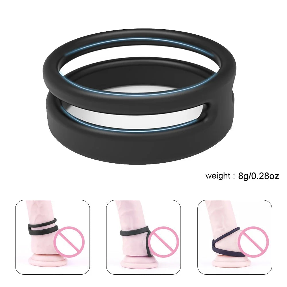 10pcs Penis Ring Reusable Silicone Semen Cock Ring Penis Enlargement Delayed Ejaculation Sex Toys For Men Dick Enlarger Rings