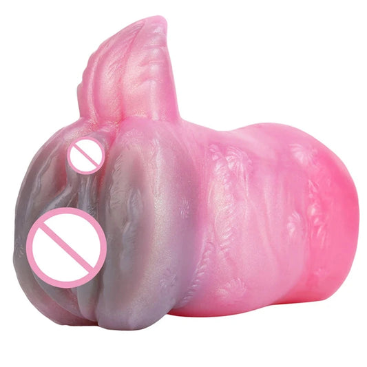 16.5*7.5cm Lovely Rabbit Realistic Vagina Tail Pocket Pussy Anal Hole Male Masturbator Adult Sex Toys for Men Masturbation Cup