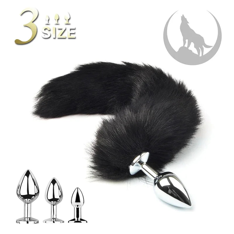 1pcs, BDSM Three size dog anal , animal tail butt plug, role-playing games, men and women sex toys