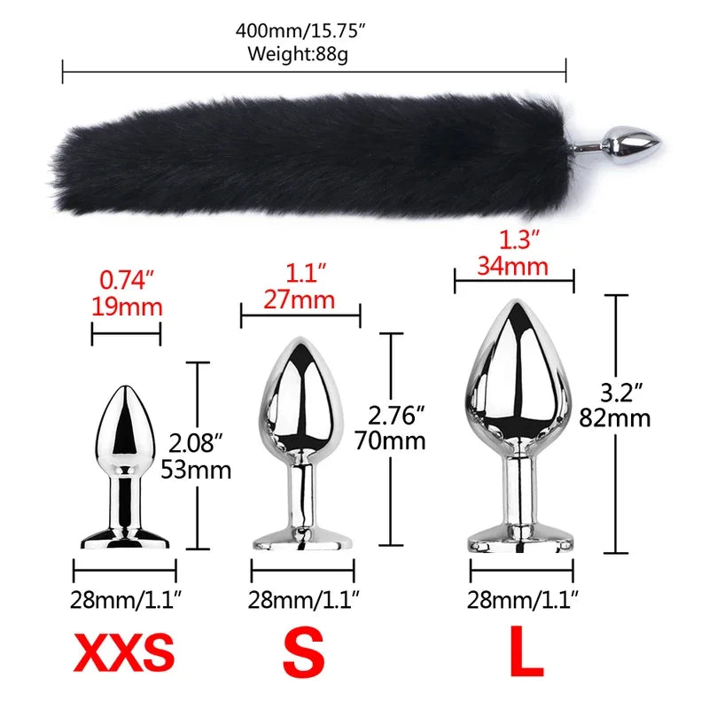 1pcs, BDSM Three size dog anal , animal tail butt plug, role-playing games, men and women sex toys