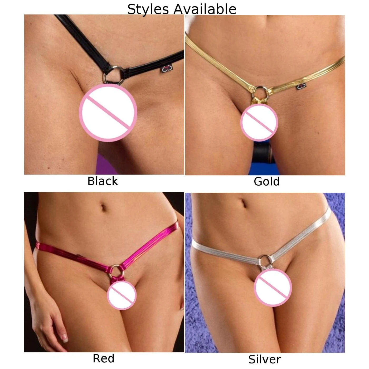 1x Women Ladies T Back Patent Leather Underwear Sexy Lingerie Crotchless Thin Straps Hollow Low Waist