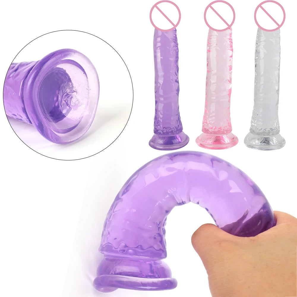 20cm Big Dildos for Women Men Anal Plug Vaginal Butt Dilator Artificial Penis Sex Toys Female Masturbator Erotic Products Jelly