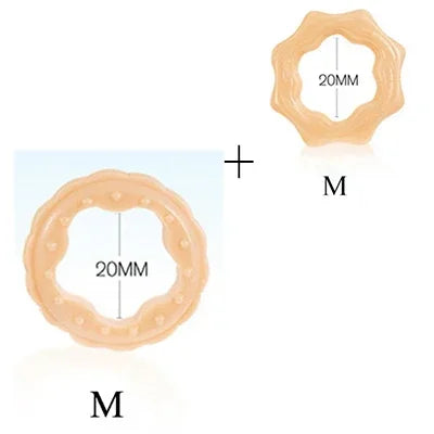 2PCS Penis Rings  Penis Trainer Delay Ejaculation High Elasticity Cock Ring Male Foreskin Correction Cockrings Sex Toys For Men