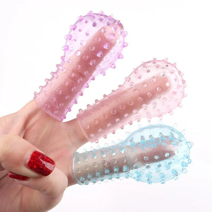 2pcs Finger Sleeve Vibrator Female Male Vagina Masturbator Silicone Adult Clit Anal Stimulate Erotic Sex For Women Lesbian Toys