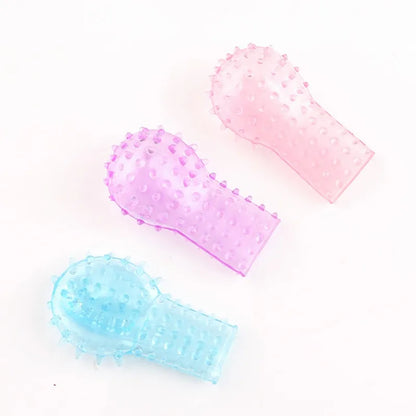 2pcs Finger Sleeve Vibrator Female Male Vagina Masturbator Silicone Adult Clit Anal Stimulate Erotic Sex For Women Lesbian Toys