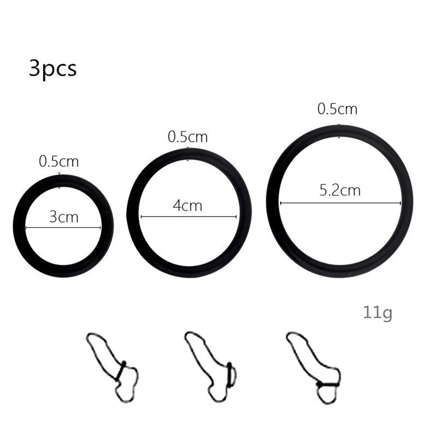 3/4pcs Penis Rings Sex Toys for Men Delay Ejaculation Cock Rings Dick Erection Silicone Male Chastity Adult Tools Sperm Trainer