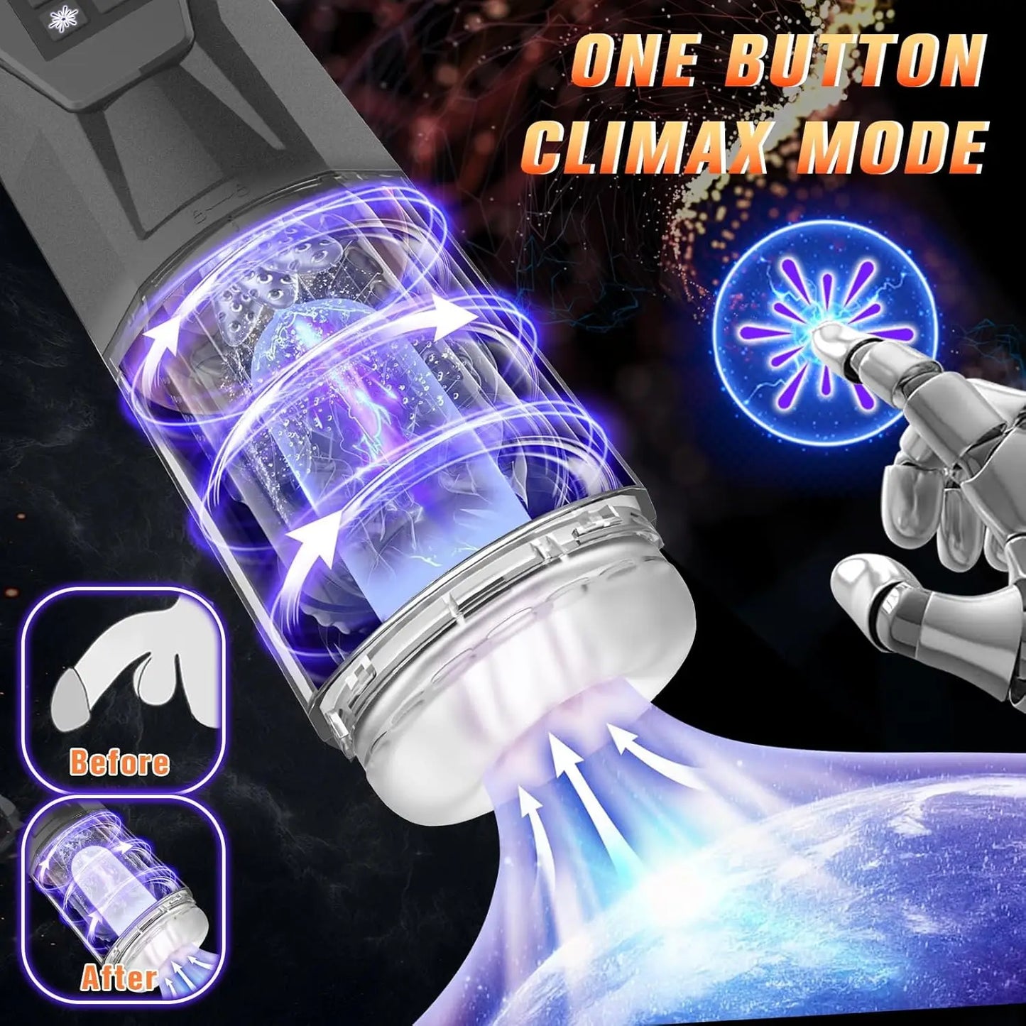 3 in 1 Automatic Male Masturbator with Vibrator and Rotating Thrusting Licking Men Penis Trainer Adult Sex Toys 3D Textured