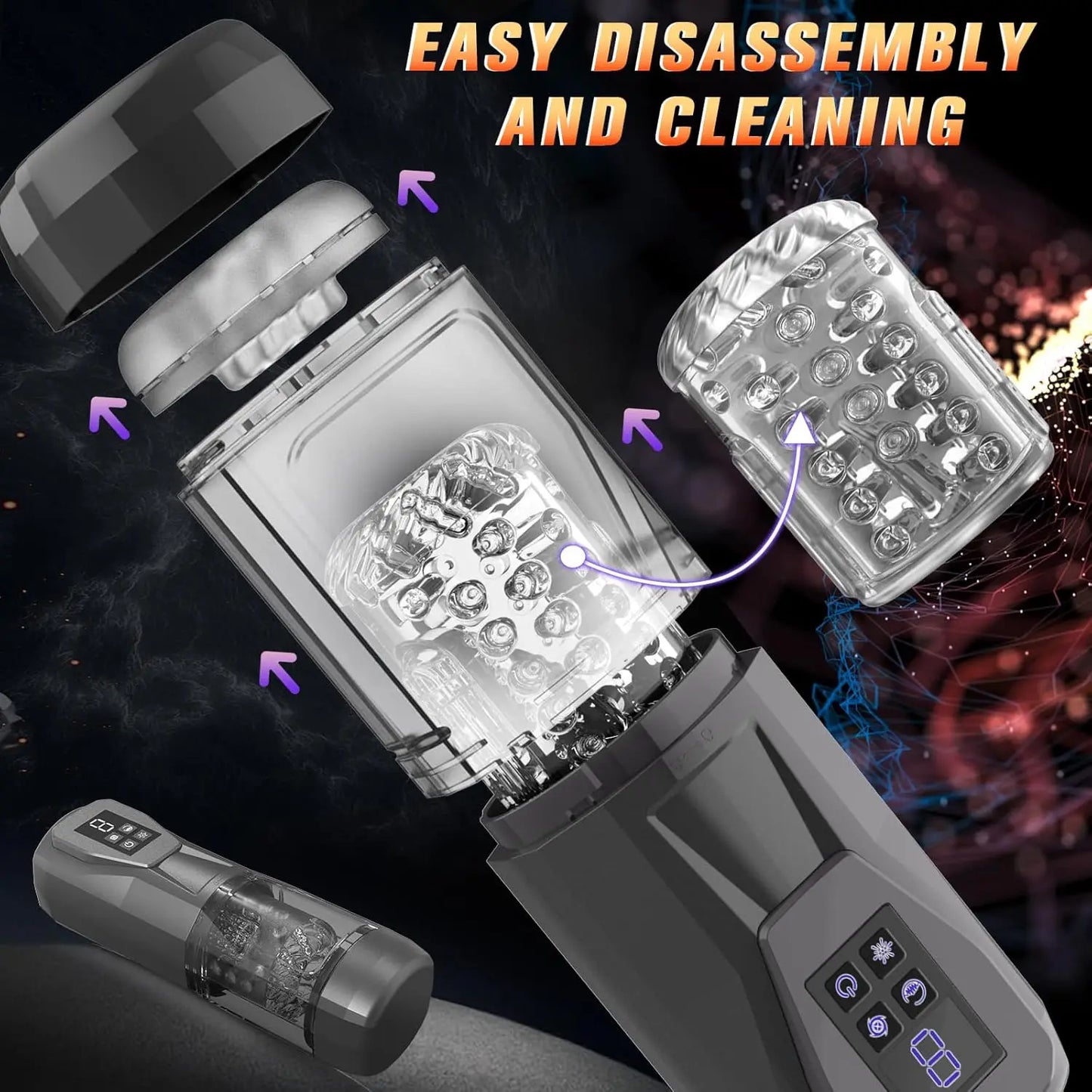 3 in 1 Automatic Male Masturbator with Vibrator and Rotating Thrusting Licking Men Penis Trainer Adult Sex Toys 3D Textured