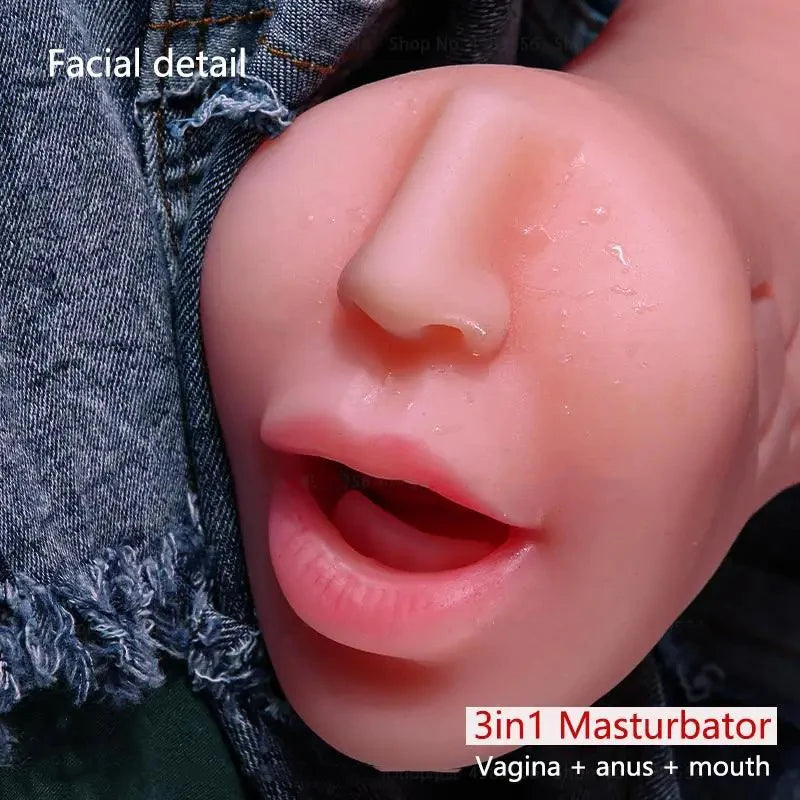 3 in 1Male Masturbator Adult Sex Toys Realistic Mouth Blowjob Oral Pussy Pocket Vagina Masturbate Cup Sexy Shop Adult Man 18+