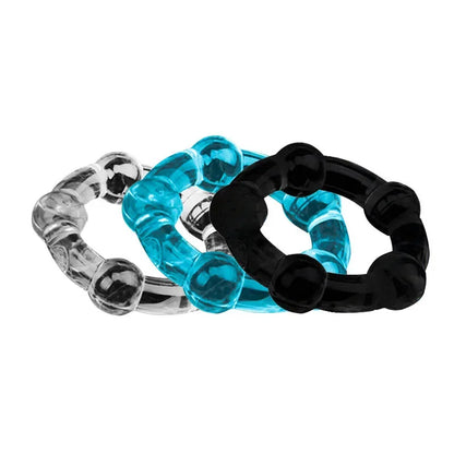 3pcs Crystal Cock Ring Delay Ejaculation Silicone Penis Rings Bondage Erection For Men Male Flirting Adult Supplies Sex Toys 18+