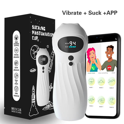 APP Remote Automatic Sucking Male Masturbator Cup Real Vagina Vibration Blowjob Masturbation Heated Sex Machines Toys For Man