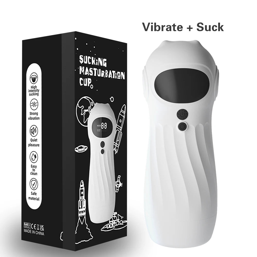 APP Remote Automatic Sucking Male Masturbator Cup Real Vagina Vibration Blowjob Masturbation Heated Sex Machines Toys For Man