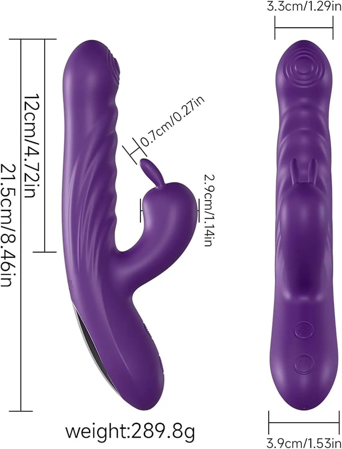 Stoßvibratoren für Frauen, G-Punkt-Vibrator-Massagegerät für die Klitoris von Frauen mit 10 Vibrations- und 10 Teleskop-Stimulationsmodi, 3-in-1-Sexspielzeug 