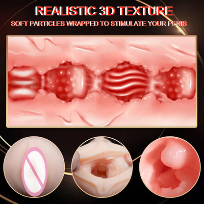 Automatic Male Masturbator Blowjob Vibration Machine Real Vagina Pocket Pussy Penis Oral Masturbation Cup Adult Sex Toy for Man