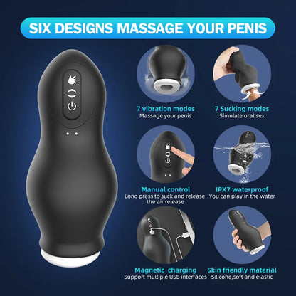 Automatic Male Masturbator For Men Sex Toy Blowjob Vacuum Sucking Masturbation Oral Man Cup Real Vaginal Pussy Realistic Vagina