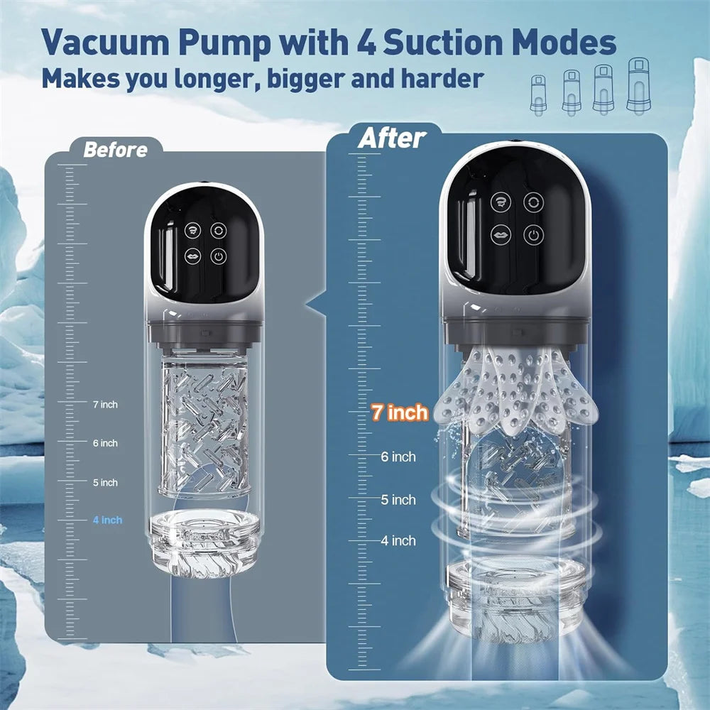 Automatic Male Masturbator Rotating Sucking Intelligent Voice Penis Trainer Delayed Ejaculation Sexmachine for Men Adult Sex Toy