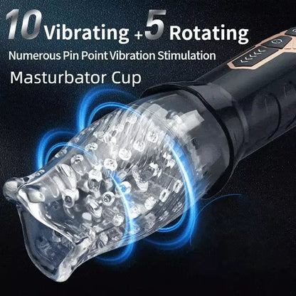 Automatic Masturbator Cup Machine Electric Piston Rotating Sucker Male Blowjob Vagina Dildo Real Oral Vibrator Sex Toys for Men