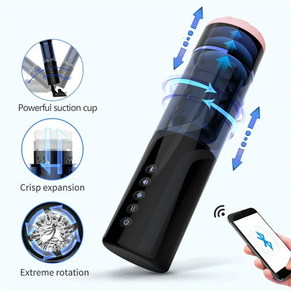 Bluetooth Remote Control Masturbation Cup Automatic Telescopic Rotation Male Masturbator Penis Training Blowjob Sex Toys For Men