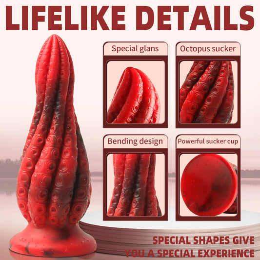 Fantasy Octopus Tentacles Anal Plug Monster Dildo Big Penis Penetration Butt Plug Prostate Massager Adult Sex Toys for Women/Men