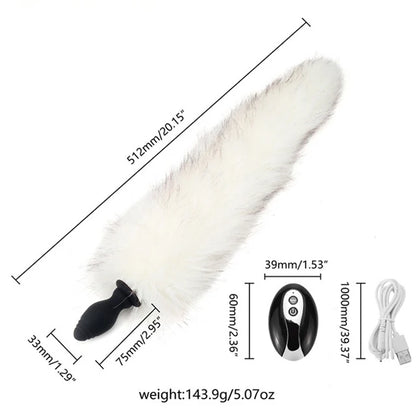 Fox Tail Anal Plug Dildo Vibrator Anus Dilator Butt Plug Vibration Adult Games Fetish Sex Toys For Women Men Cosplay Accessories