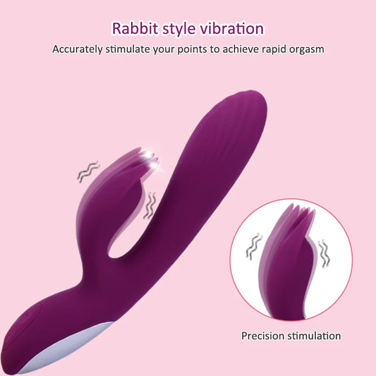 G Spot Rabbit Vibrator For Women Clitoris Nipple Dual Stimulator Vagina Massager 2 in 1 Masturbator Dildo For Adult Sexy Toys