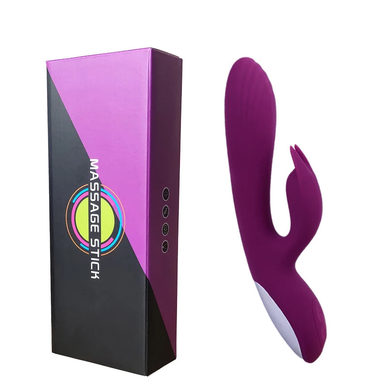 G Spot Rabbit Vibrator For Women Clitoris Nipple Dual Stimulator Vagina Massager 2 in 1 Masturbator Dildo For Adult Sexy Toys