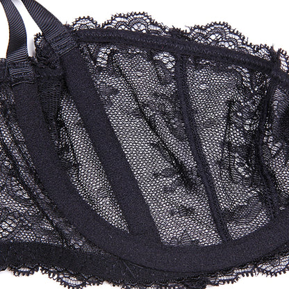 Women lingerie sexy Bra and thong set floral lace low-rise thongs breathable underwear S M L XL black and pink and white panties