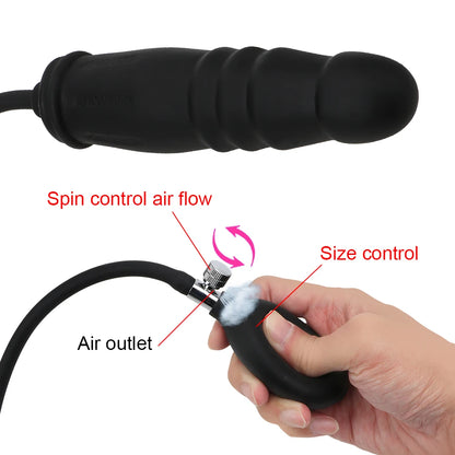 Anal Massage With Pump Expandable Butt Plug Inflatable Anal Dildo Plug Silicone Anal Dilator Sex Toys for Women Men