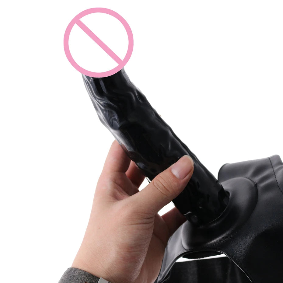 Black Realistic Strap-On Dildo for Beginner Silicone Waterproof Gay Harnesses Sex Toys Adult Game Product for Couples Woman