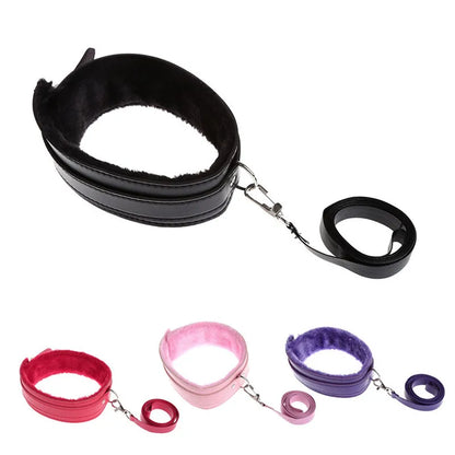 Bondage Faux Leather Neck Collar Sexual Stimulation Flirting Leash Sexy Restraint Fetish SM Adult Sex Toys for Couple-25