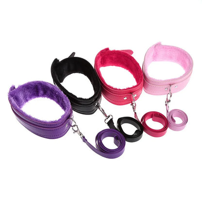 Bondage Faux Leather Neck Collar Sexual Stimulation Flirting Leash Sexy Restraint Fetish SM Adult Sex Toys for Couple-25