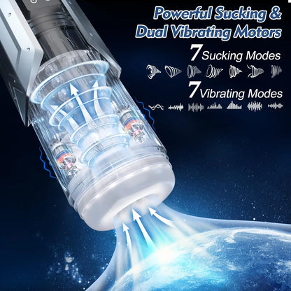 LCD 3in1 Automatic Male Mastubator Blowjob Masturbation Cup with 7 Sucking& Thrusting& Rotating Modes Pocket Pussy Man Sex Toys