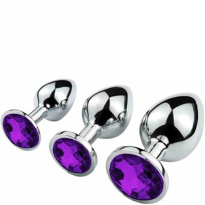 Luxury Jewelry Design Fetish Stainless Steel Anal Butt Plug Fantasy Sex Restraints SM Stimulation Adult Toys For Unisex 3 Pcs