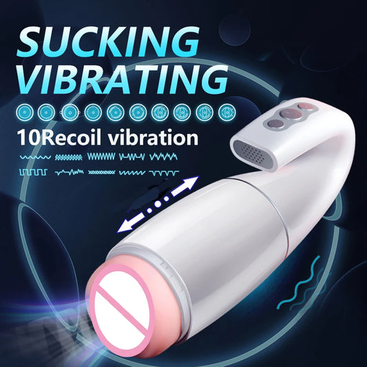 Male Automatic Masturbator Sucking Masturbation Cup Vibrator Sexy Toy for Men Penis Stimulator Heating Pronunciation Adult Goods