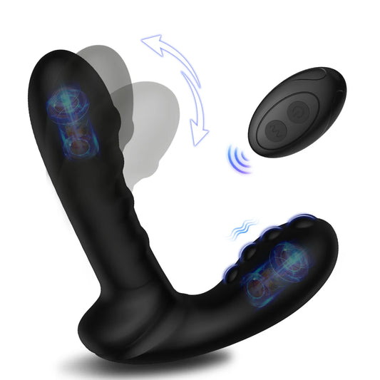 Male Prostate Massager Wiggle Anal Vibrators For Men Wireless Remote Butt Plug Vibrating Anus Masturbator Sex Toys For Couples