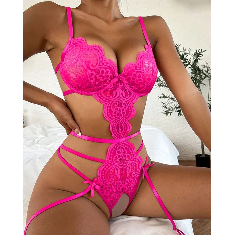 One Piece Open Bra Crotchless Underwear For Sex Lace Transparent Lingerie  Bodysuit Erotic Mujer Sexi Costumes Sexy Bodysuits