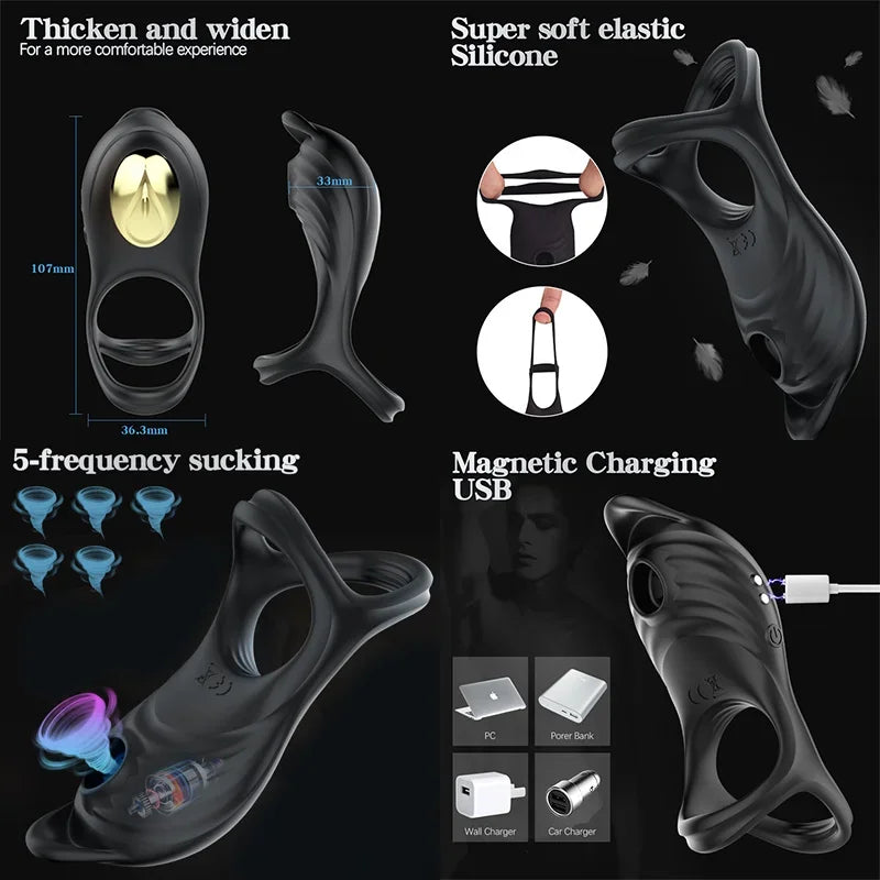 Real Man Toy Men's Finger Ring Goods For Adults 18 Sleeve For Penis Glans Sex Toy Couples Stimulation Erotics Adults Toyscap