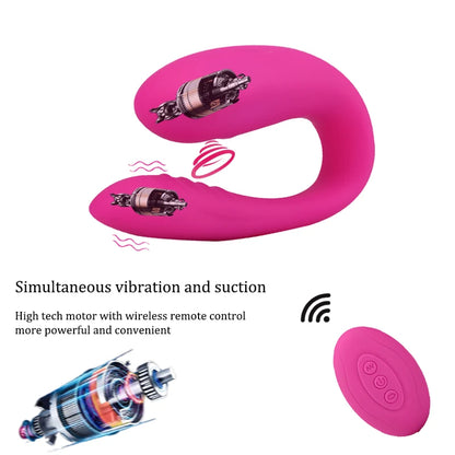 10 Speed Vibration Dildo Clitoris Sucker Vaginal Vibrators For Women Remote Control G Spot Dual Stimulator Sex Toy For Couple