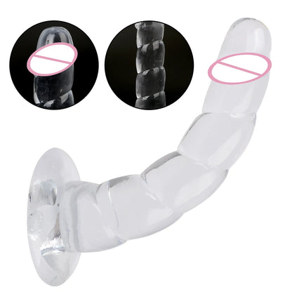 175mm Transparent Dildos for Women Vaginal G-spot Stimulator Anal Plug Artificial Penis Female Masturbator Suction Sex Toys 18