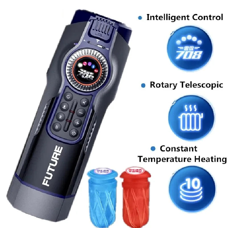 Leten 708-III Automatic Telescopic Male Masturbator Vagina Real Pussy Smart Heating Sucking Blowjob Moaning Oral Sex Toy For Men