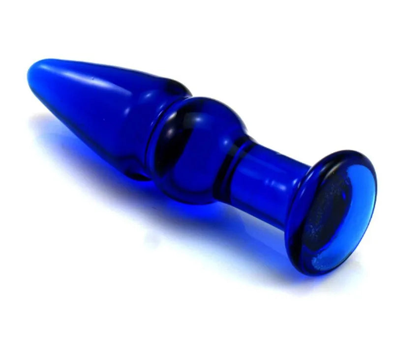 Blue Crystal Glass Anal Plug Bead Dildo Sex Products Butt Plug Stimulator Masturbator Adult Glass Sex Toys For Men Women Gay