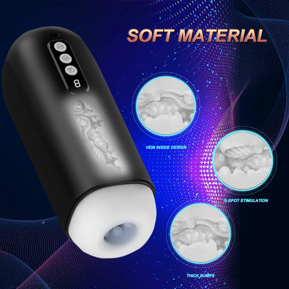 Automatic Male Masturbator Penis Blowjob Sucking Vibration Machine Vagina Pocket Pussy Masturbation Cup Adult Sex Toys for Men