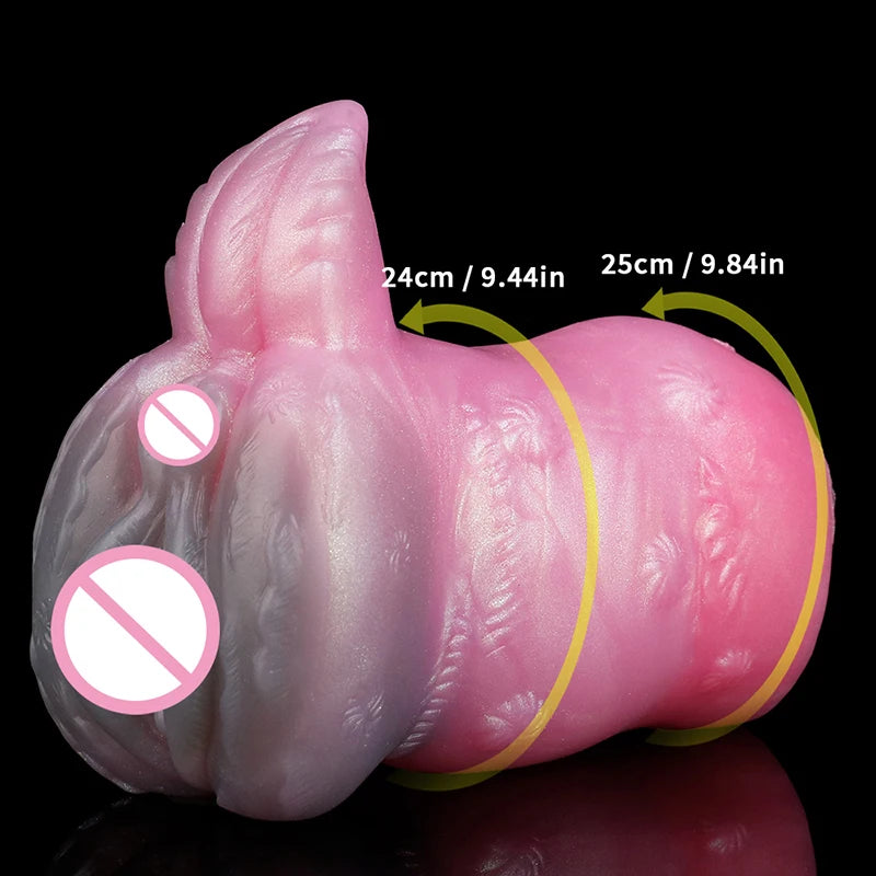 16.5*7.5cm Lovely Rabbit Realistic Vagina Tail Pocket Pussy Anal Hole Male Masturbator Adult Sex Toys for Men Masturbation Cup