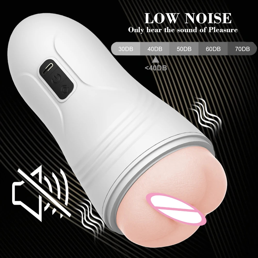 Automatic Male Masturbator Blowjob Vibration Machine Real Vagina Pocket Pussy Penis Oral Masturbation Cup Adult Sex Toy for Man