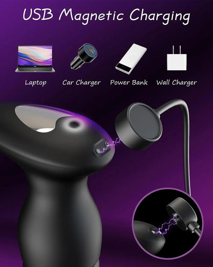 Anal Prostate Massager 3 Ring Vibrating Cock Ring,Anal Plug Male Sex Toy With 10 Thrusting & 10 Vibrating  Sex Toys For Men